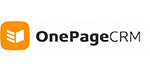 OnePageCRM logo black text white background 160 x 75