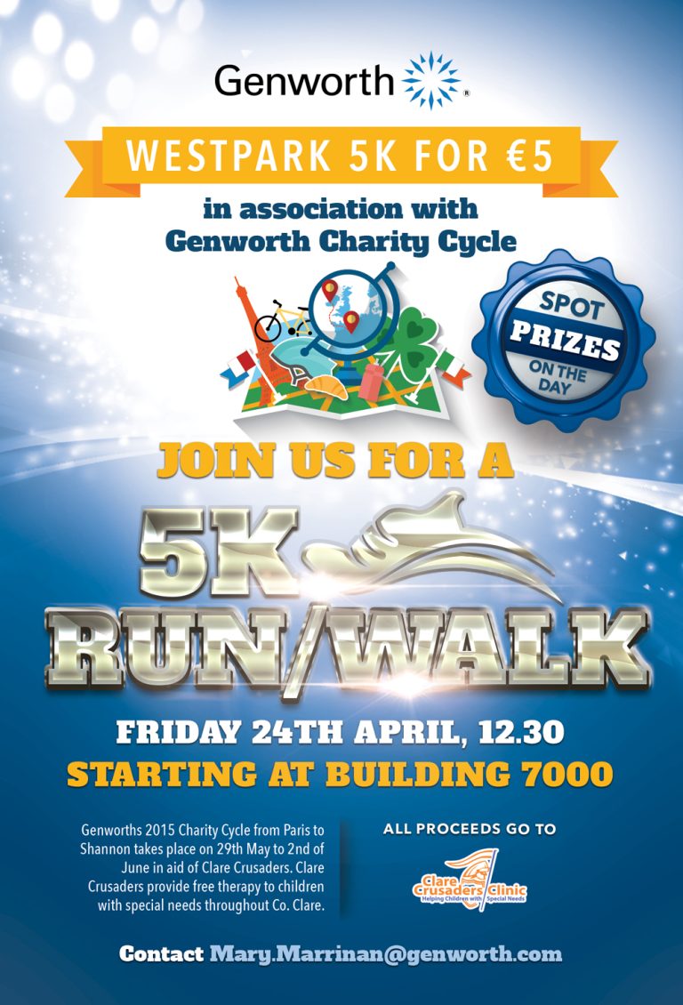 Genworth Organise 5K Run/Walk in aid of Clare Cruseaders