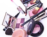 makeup collection on white background