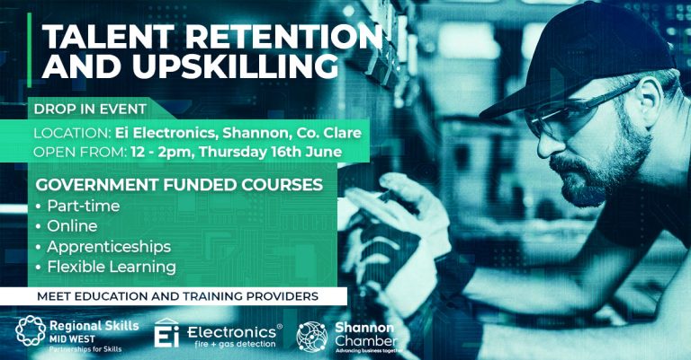 Emphasis on upskilling at forthcoming Shannon Chamber event in Ei Electronics’ Centre of Excellence in Shannon