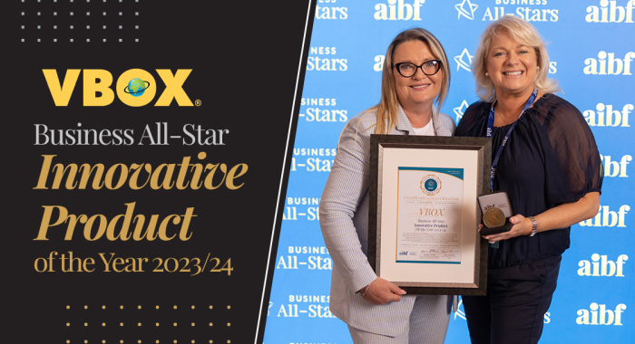 Limerick company, VBOX, has achieved Business All-Star Innovative Product Of The Year 2023 Accreditation from the All-Ireland Business Foundation