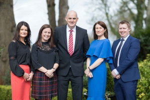 Helen Downes , CEO Shannon Chamber of Commerce , Caroline Currid, Performance Psychologist, Patrick Jordan, Atlantic Aviation, Mary Considine , Acting CEO Shannon Group and Shane O'Neill, Atlantic Aviation at Shannon Chamber Lunch in Dromoland. Photograph by Eamon Ward