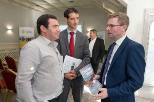 Donal Collins , Action Point, Denis Kelly and Stephan Twoomey, Willis Towers Watson at the Shannon Chamber of Commerce and Key Capital "Raising CXapitl for SME's" event at the Oakwood Shannon on Wednesday morning. Photograph by Eamon Ward